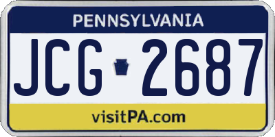 PA license plate JCG2687