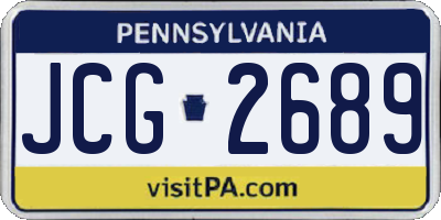 PA license plate JCG2689