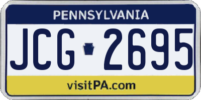 PA license plate JCG2695