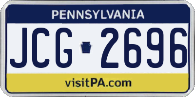 PA license plate JCG2696
