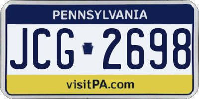 PA license plate JCG2698