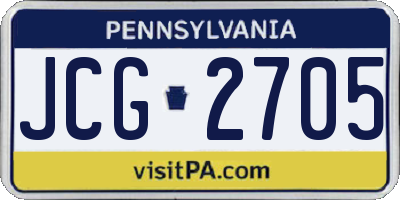 PA license plate JCG2705