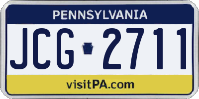 PA license plate JCG2711
