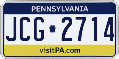 PA license plate JCG2714