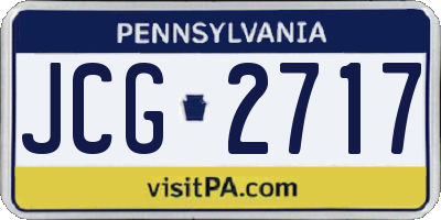 PA license plate JCG2717