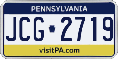 PA license plate JCG2719