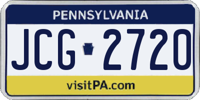 PA license plate JCG2720
