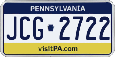 PA license plate JCG2722