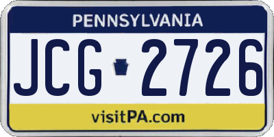 PA license plate JCG2726
