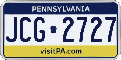 PA license plate JCG2727
