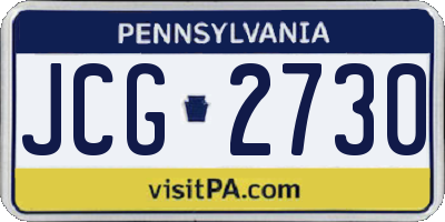 PA license plate JCG2730