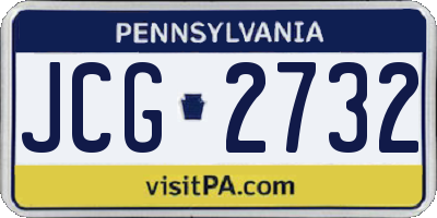 PA license plate JCG2732