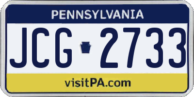 PA license plate JCG2733