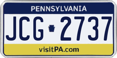 PA license plate JCG2737