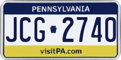 PA license plate JCG2740