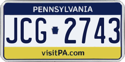 PA license plate JCG2743