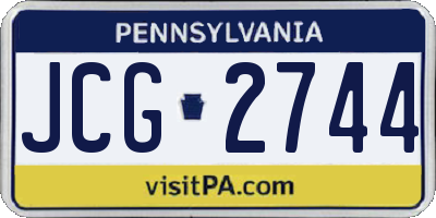 PA license plate JCG2744