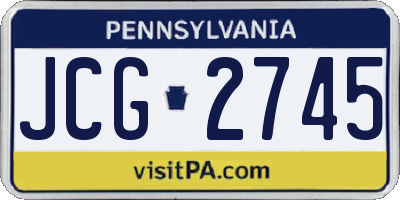 PA license plate JCG2745