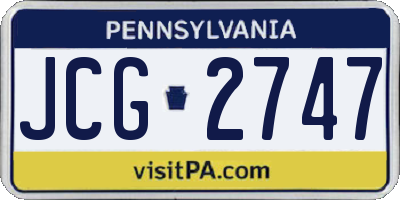 PA license plate JCG2747