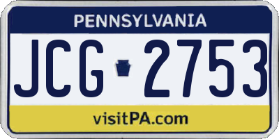PA license plate JCG2753