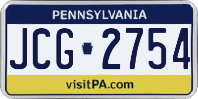 PA license plate JCG2754