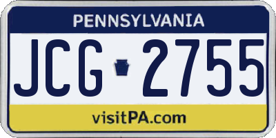 PA license plate JCG2755