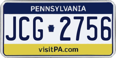 PA license plate JCG2756
