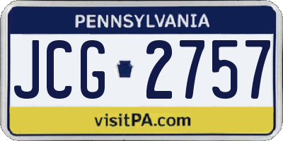 PA license plate JCG2757