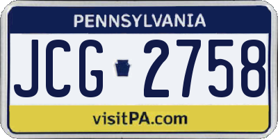 PA license plate JCG2758