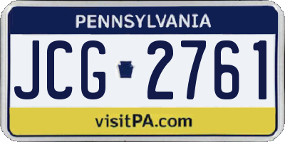 PA license plate JCG2761