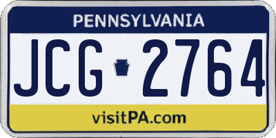 PA license plate JCG2764