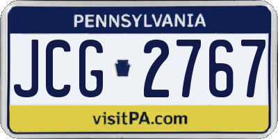 PA license plate JCG2767