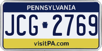PA license plate JCG2769