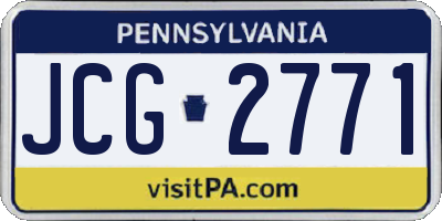 PA license plate JCG2771