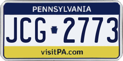 PA license plate JCG2773