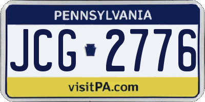 PA license plate JCG2776
