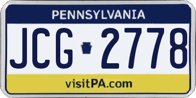 PA license plate JCG2778
