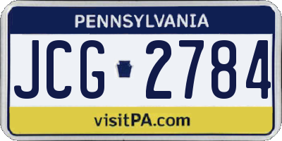 PA license plate JCG2784