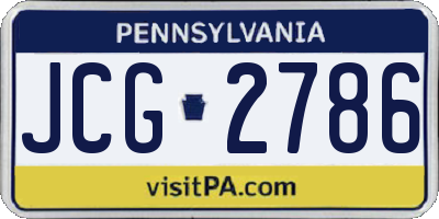 PA license plate JCG2786