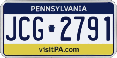 PA license plate JCG2791
