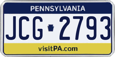 PA license plate JCG2793