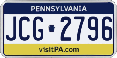 PA license plate JCG2796
