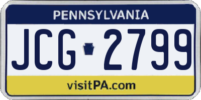 PA license plate JCG2799