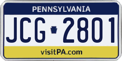 PA license plate JCG2801