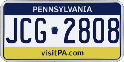 PA license plate JCG2808