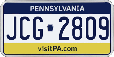 PA license plate JCG2809