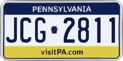 PA license plate JCG2811