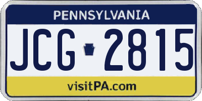 PA license plate JCG2815