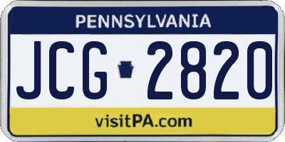 PA license plate JCG2820