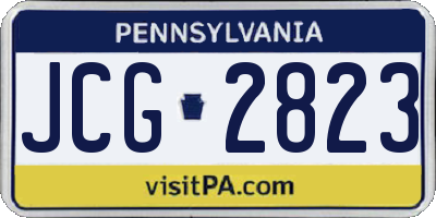 PA license plate JCG2823